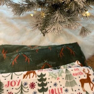 Holiday Throw Blankets Set of Two